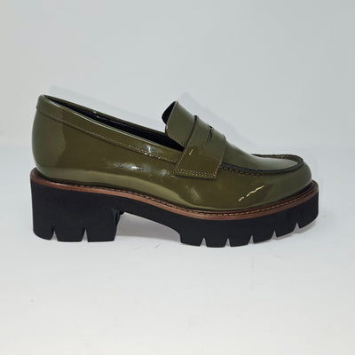 Celestine cuir Vernis Amande