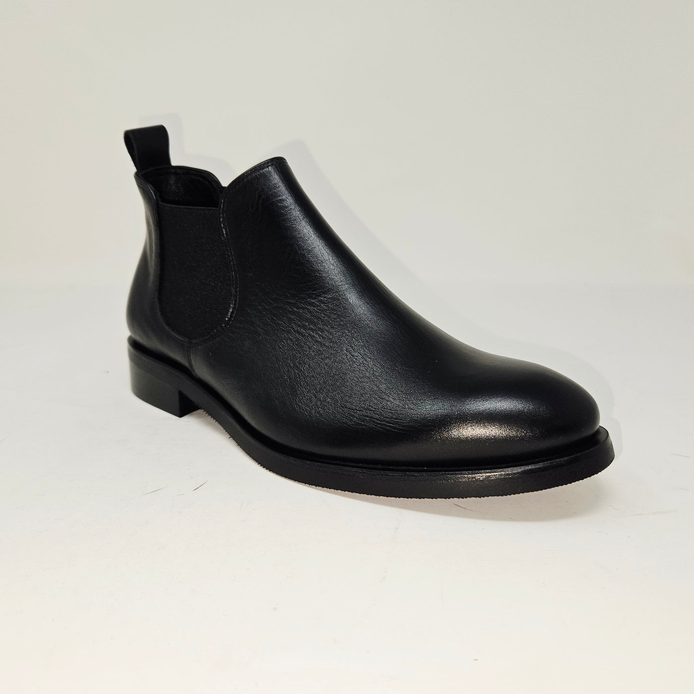 Aude cuir noir sans bout fleuri