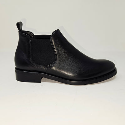 Aude cuir noir sans bout fleuri