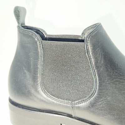 Aude cuir noir sans bout fleuri